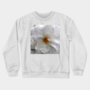 Curly White Rose Flower macro Crewneck Sweatshirt